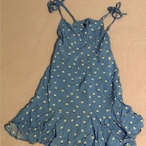 wild fable Light Blue Floral Smocked Sundress